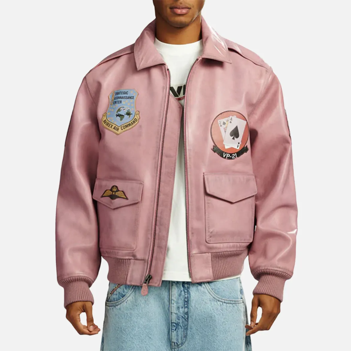 VINTAGE FLIGHT A2 JACKET - AURORA PINK sold by Lapstone & Hammer product image thumbnail 3