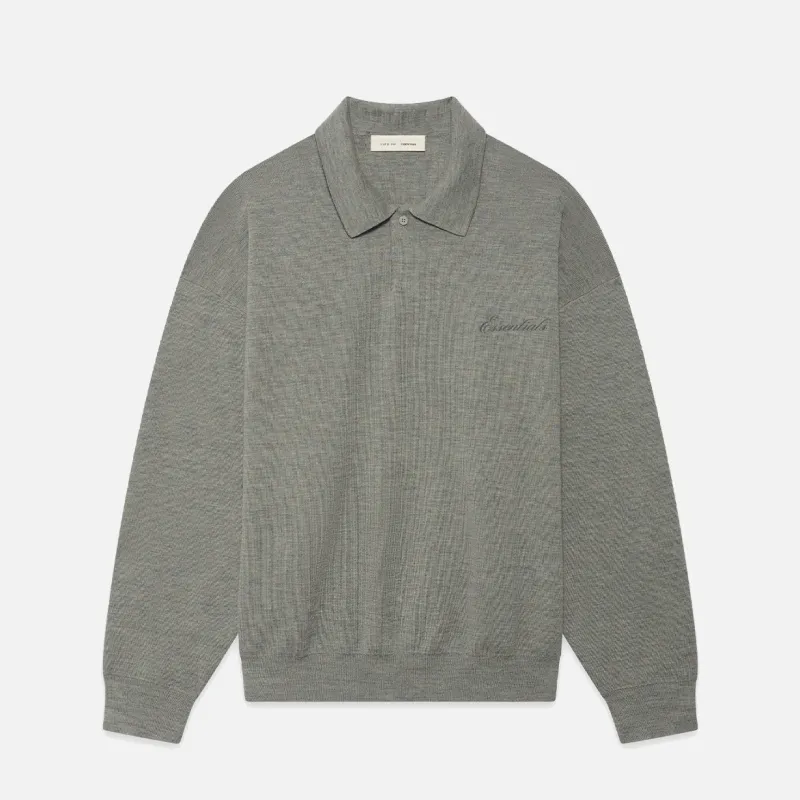 SIGNATURE 90S KNIT POLO - CONCRETE HEATHER made by Fear of God