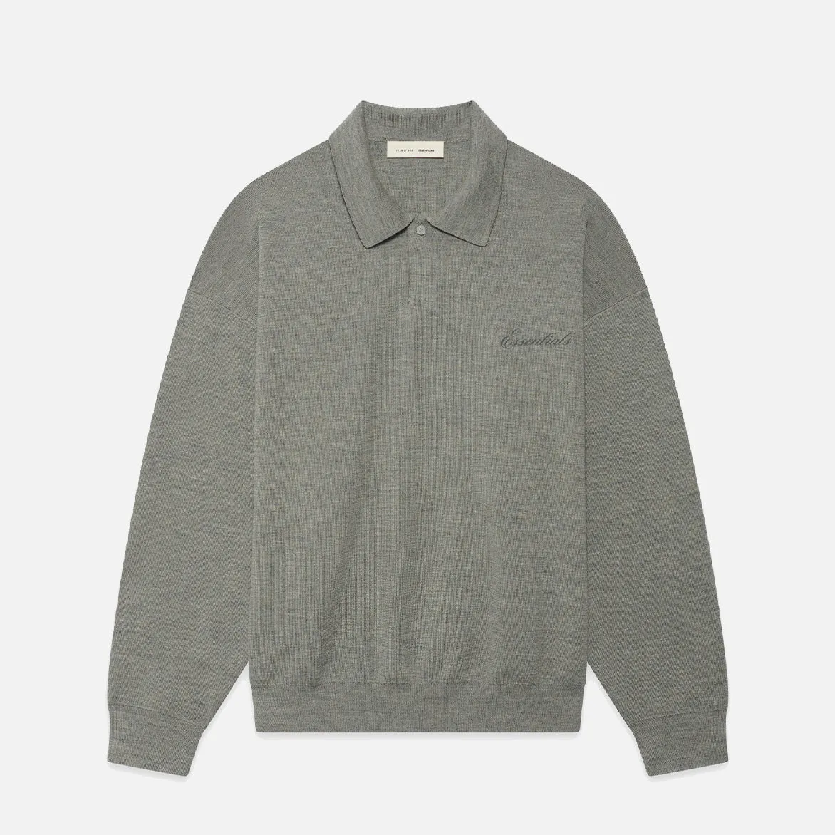 SIGNATURE 90S KNIT POLO - CONCRETE HEATHER sold by Lapstone & Hammer