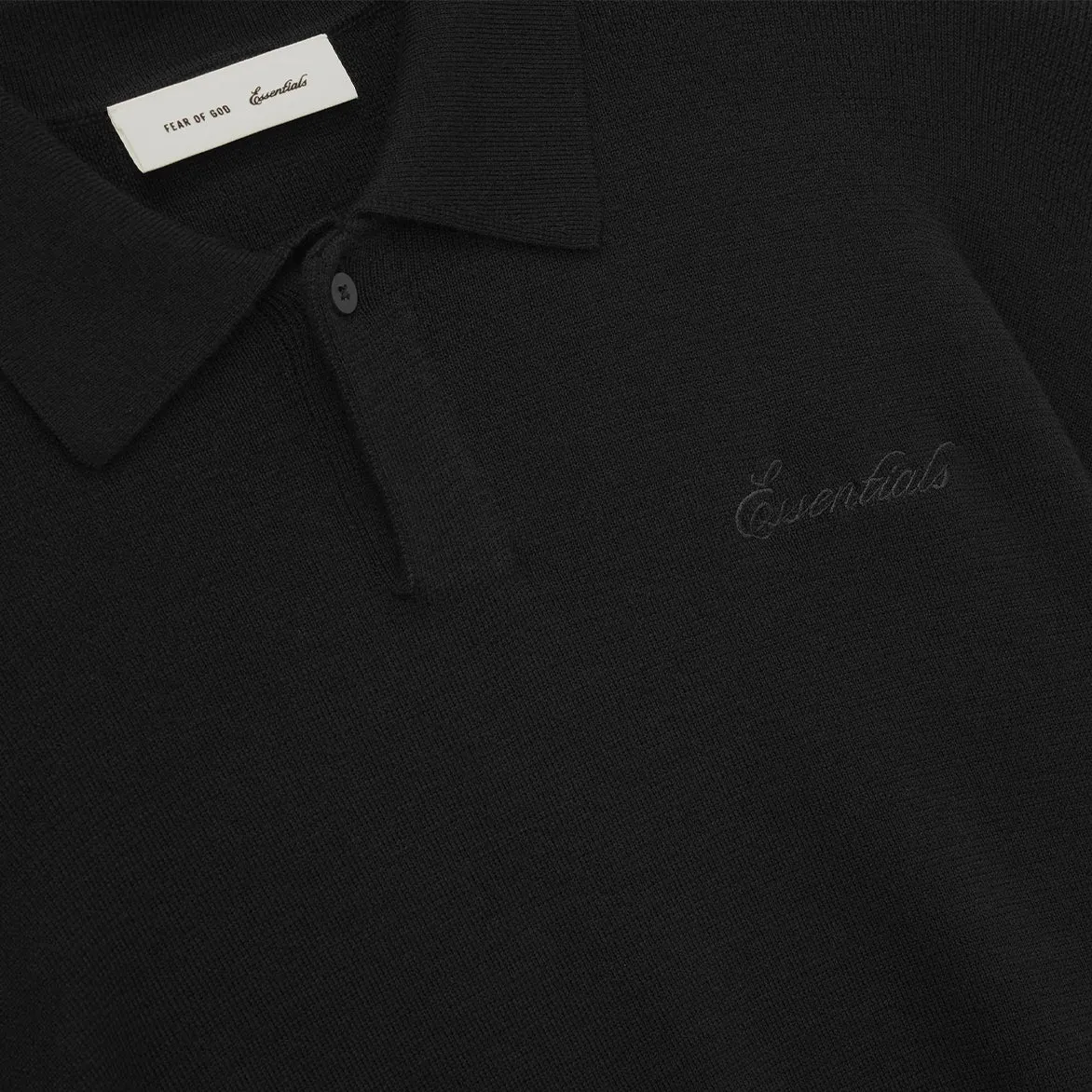 SIGNATURE 90S KNIT POLO - VINTAGE BLACK sold by Lapstone & Hammer product image thumbnail 3
