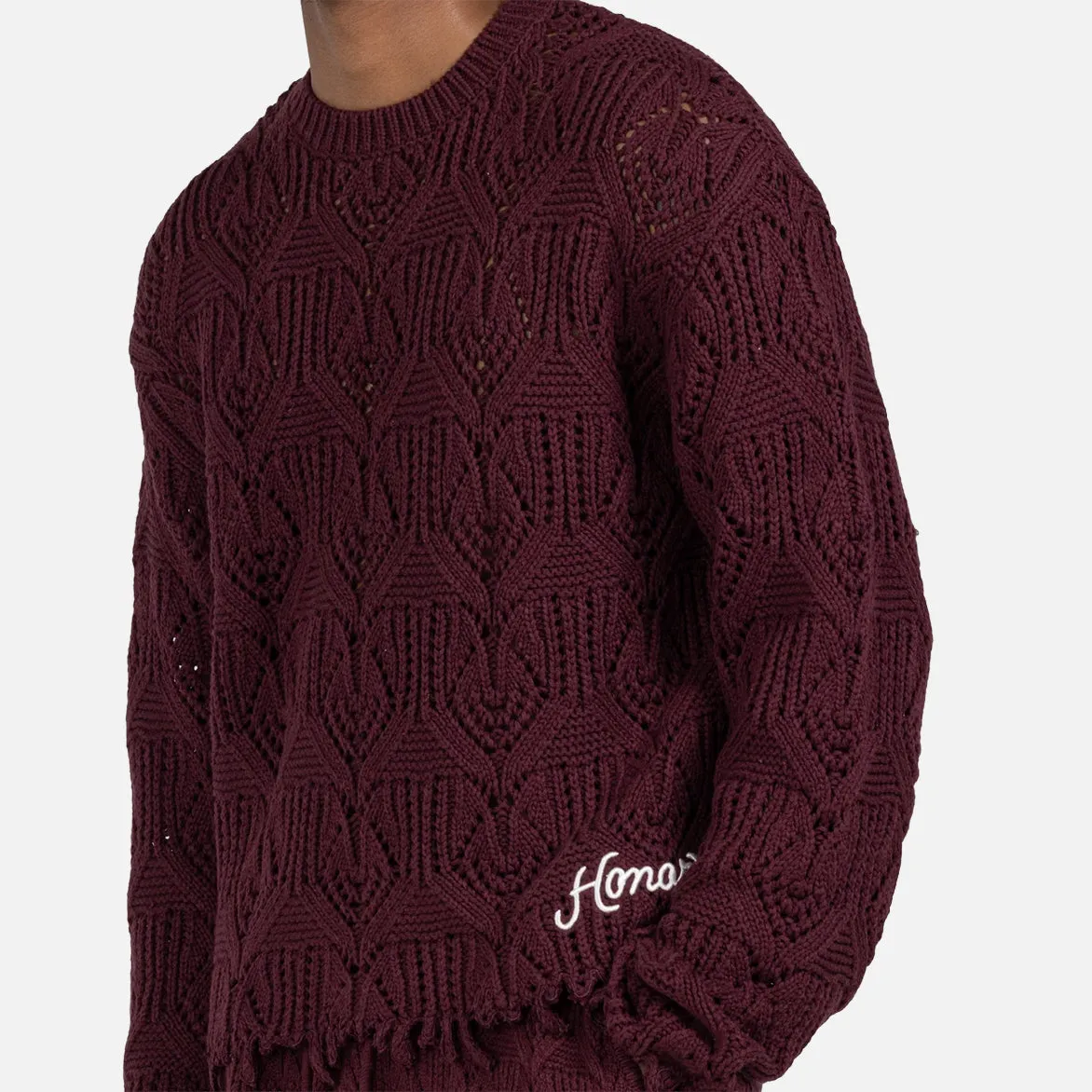 CABLE SWEATER - BERRY sold by Lapstone & Hammer product image thumbnail 4
