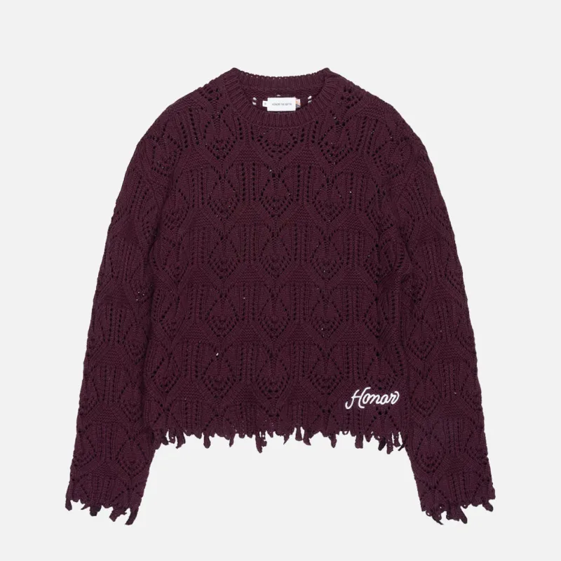 CABLE SWEATER - BERRY made by Honor the Gift