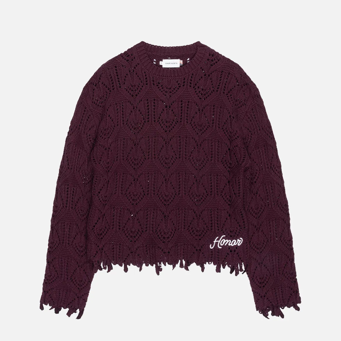 CABLE SWEATER - BERRY sold by Lapstone & Hammer