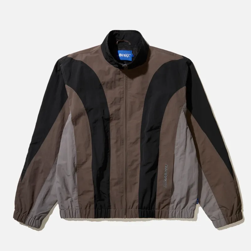 PUSHERMAN TRACK JACKET - BLACK / BROWN made by Awake