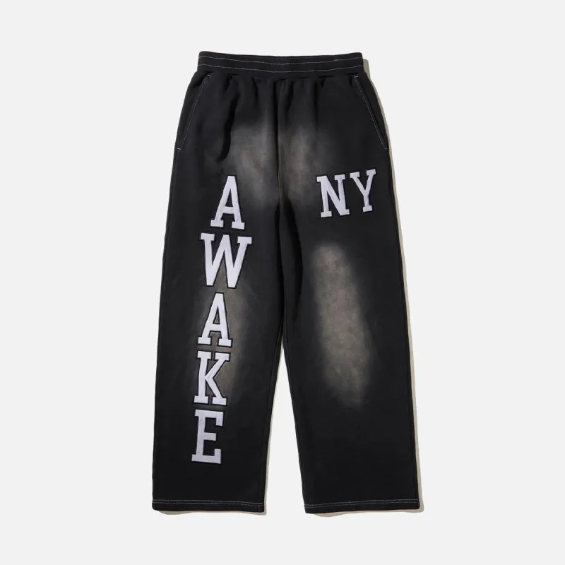 COLLEGIATE OPEN HEM SWEATPANT - BLACK made by Awake