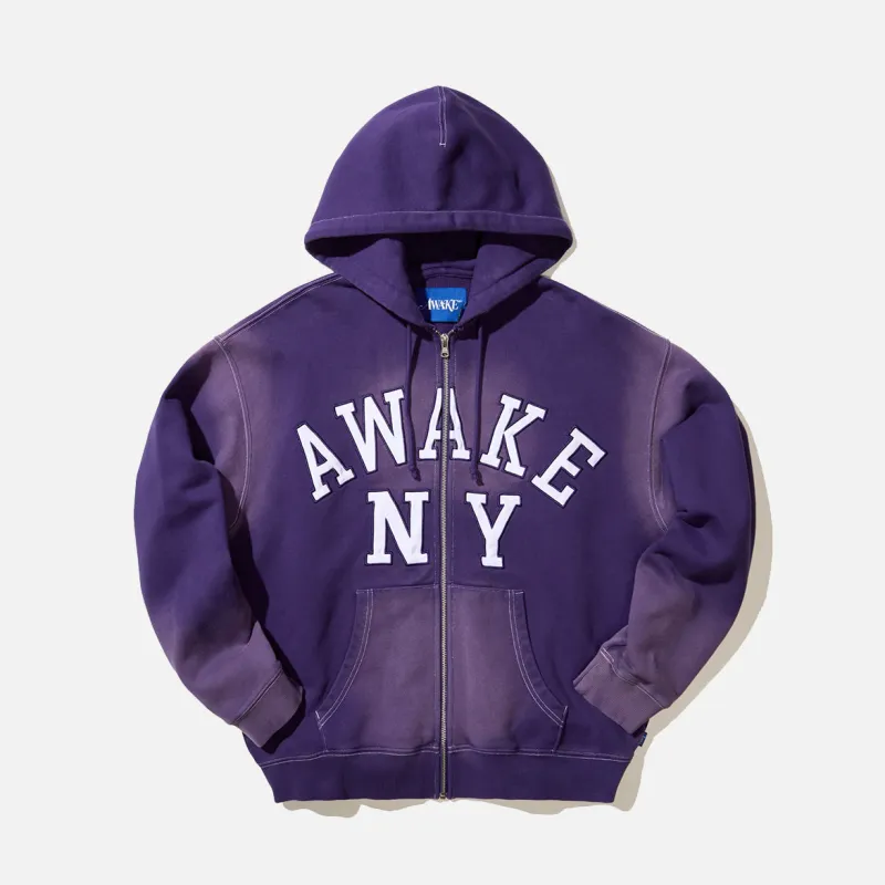 COLLEGIATE ARCH ZIP HOODIE - PURPLE made by Awake
