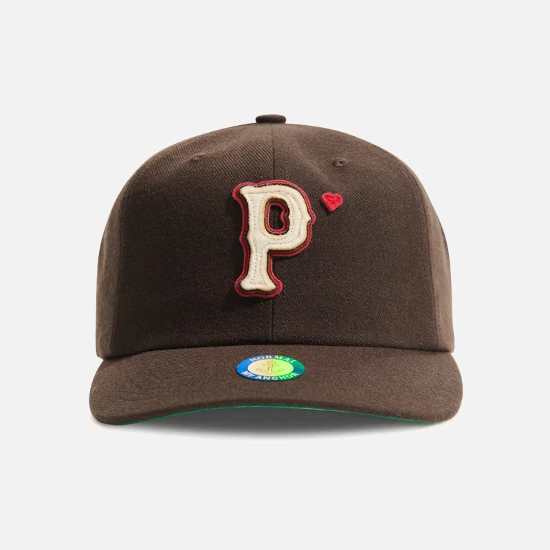 WOOL BASEBALL "P" HAT - BROWN made by Lapstone & Hammer