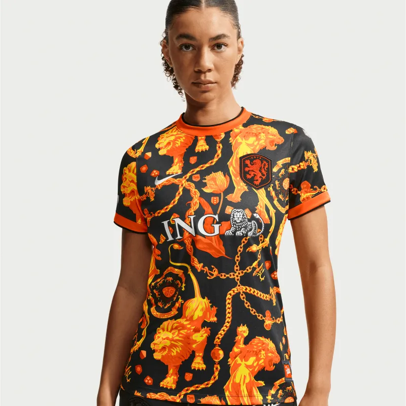 NETHERLANDS X PATTA X NIKE "X2" WMNS PREMATCH JERSEY - BLACK / ORANGE made by Nike