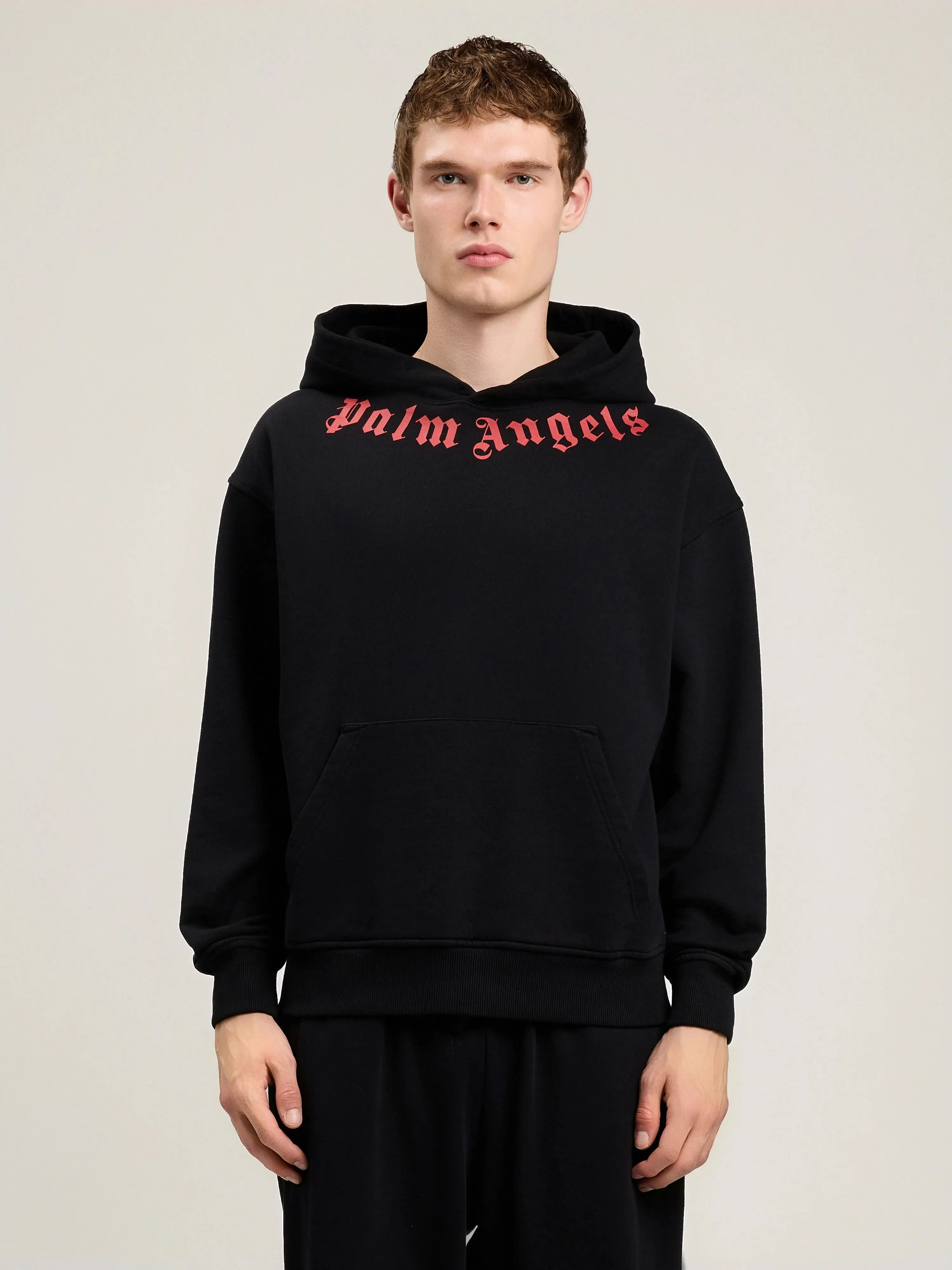 NECK LOGO REGULAR HOODIE - BLACK / RED sold by Lapstone & Hammer product image thumbnail 3