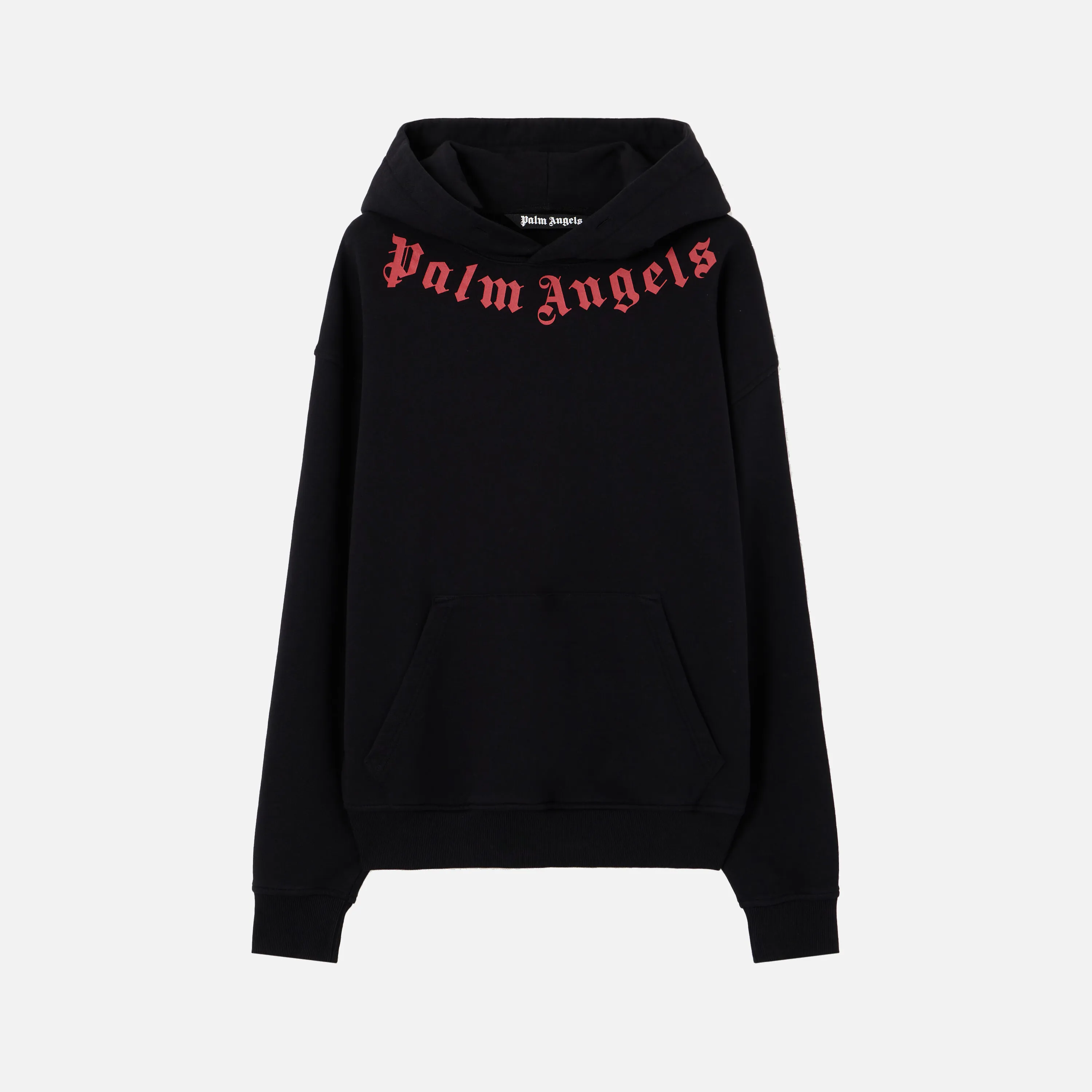 NECK LOGO REGULAR HOODIE - BLACK / RED sold by Lapstone & Hammer