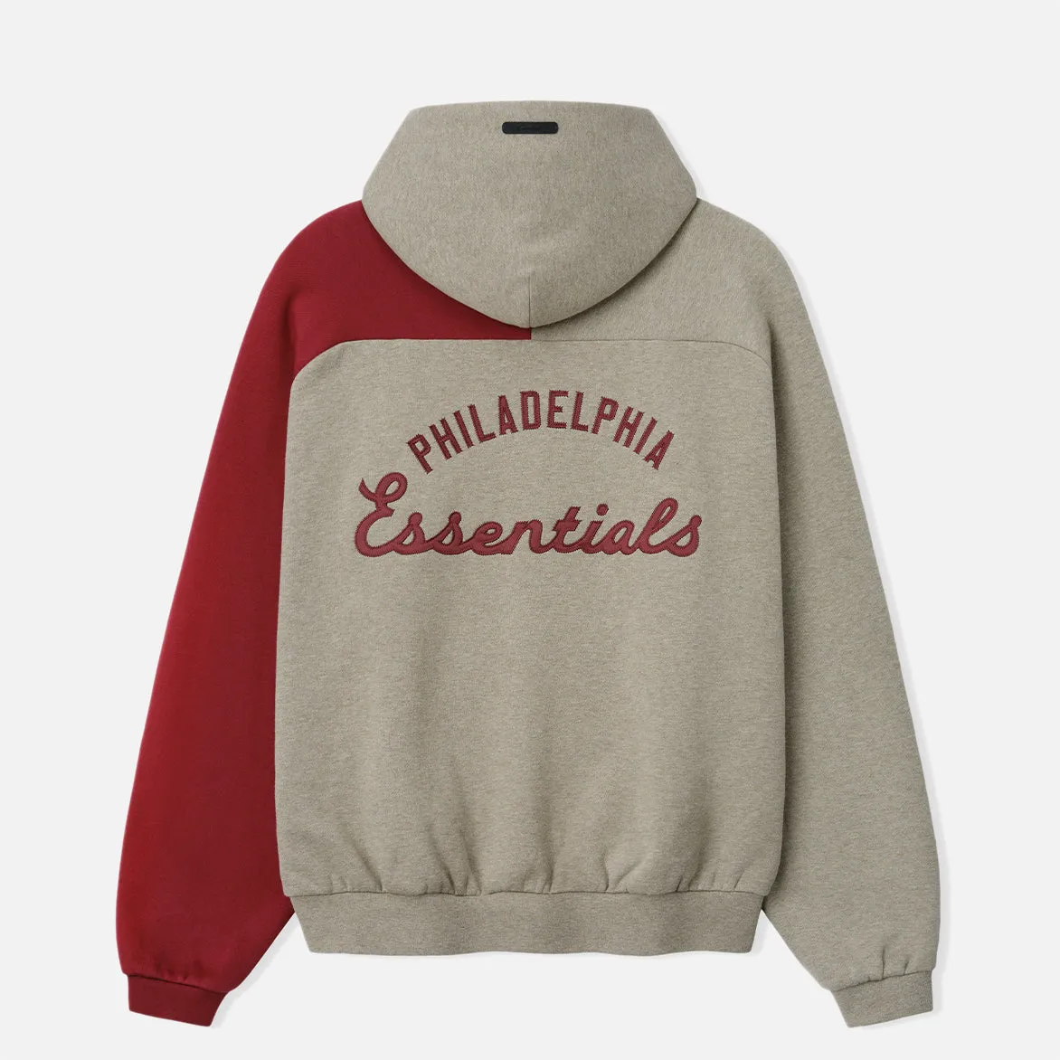 PHILLIES RAGLAN HALF ZIP SPORT HOODIE - SEAL HEATHER / CABERNET sold by Lapstone & Hammer product image thumbnail 2