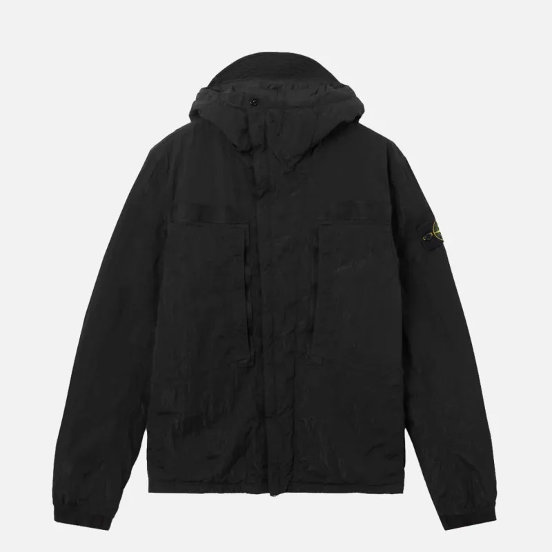 Q100007 WARP RIB NYLON-TC SHORT PARKA - BLACK made by Stone Island