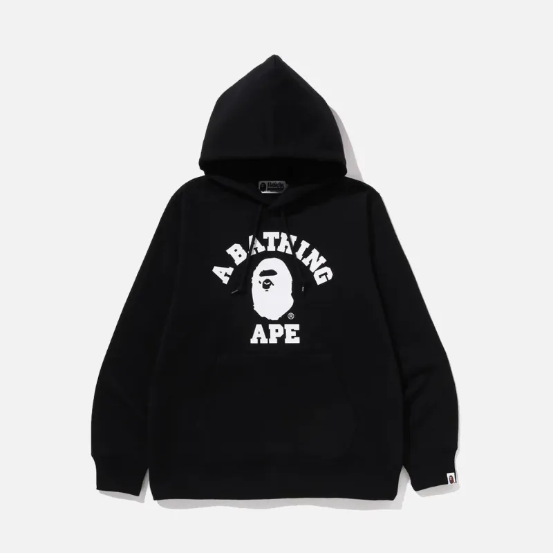 COLLEGE PULLOVER HOODIE - BLACK made by Bape