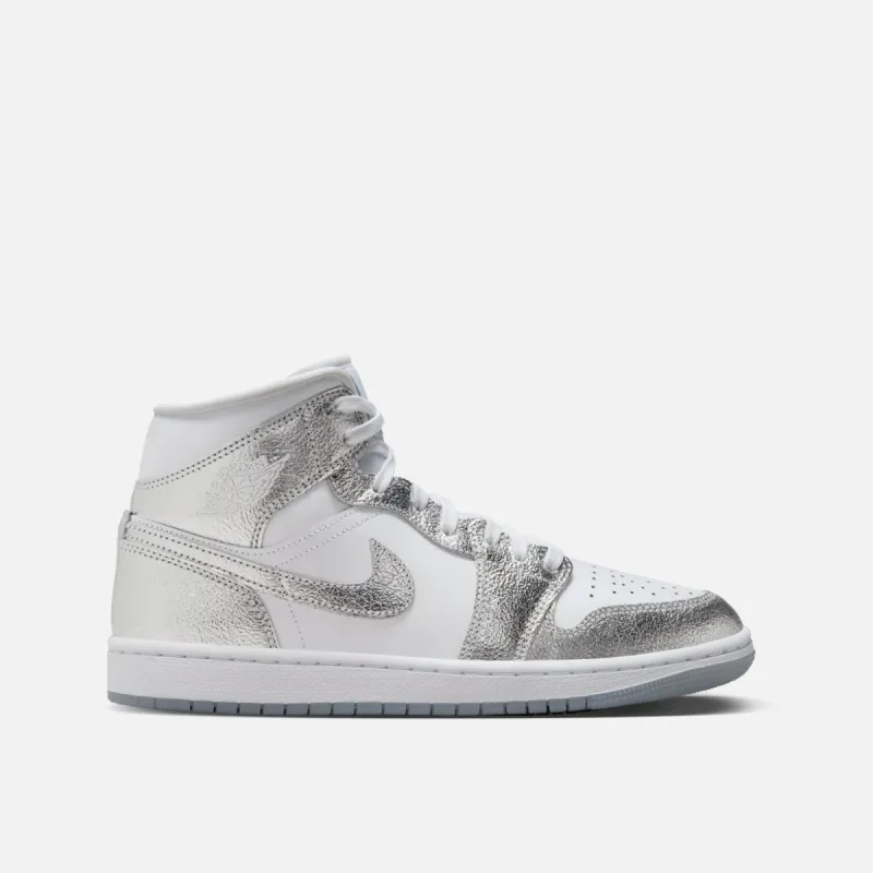 WMNS AIR JORDAN 1 MID SE "METALLIC SILVER" sold by Lapstone & Hammer