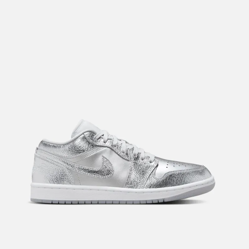 WMNS AIR JORDAN 1 LOW SE "METALLIC SILVER" sold by Lapstone & Hammer
