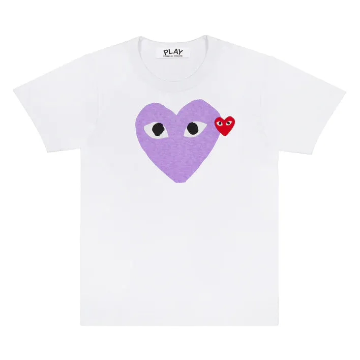 WMNS PLAY HEART TEE - WHITE / PURPLE sold by Lapstone & Hammer