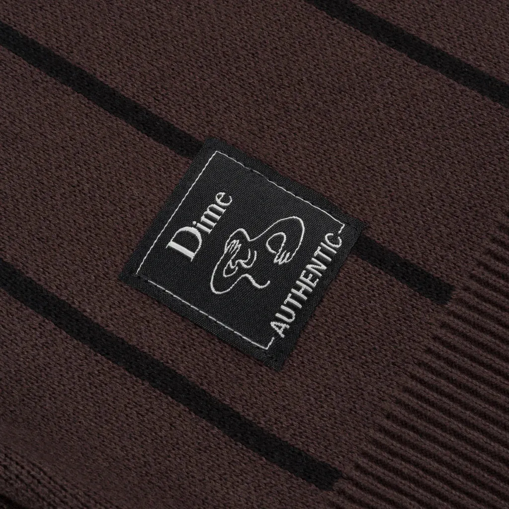 BASEBALL KNIT CARDIGAN - DARK BROWN sold by Lapstone & Hammer product image thumbnail 4