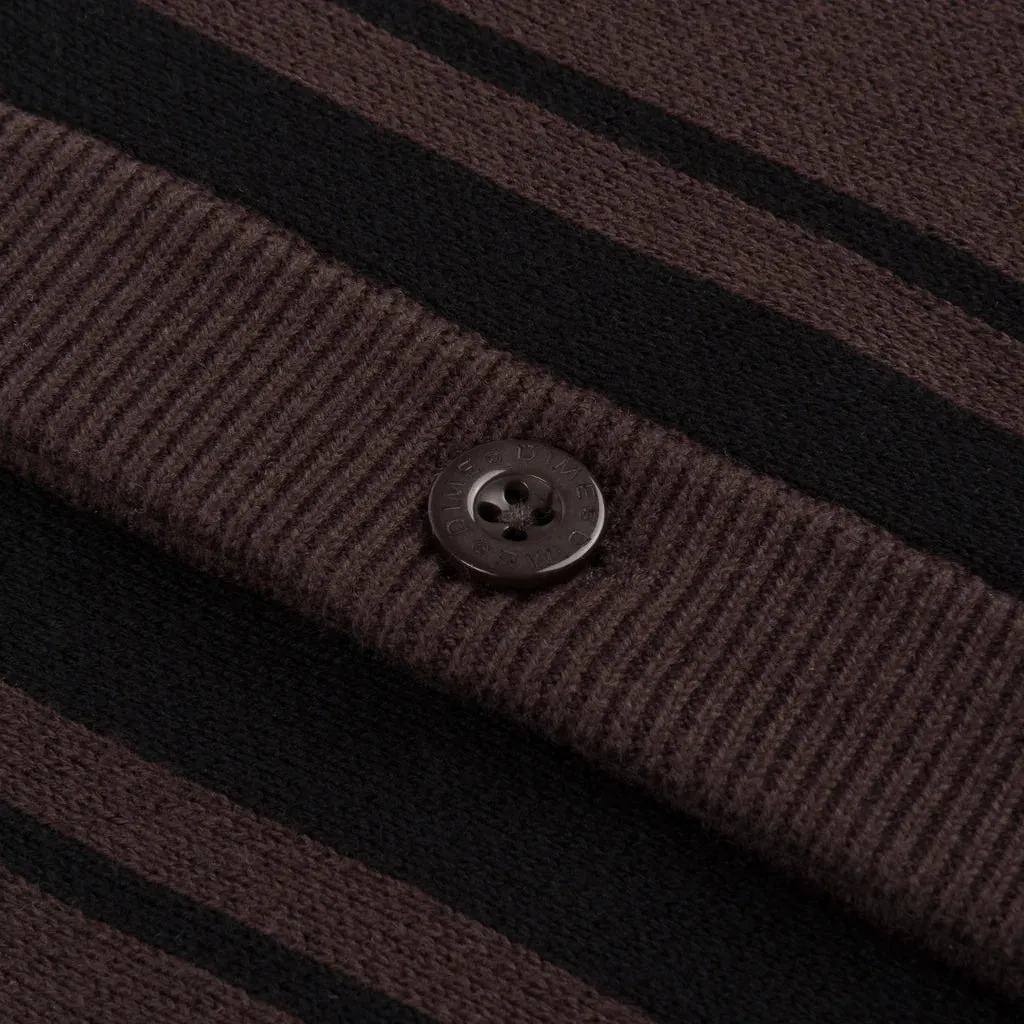 BASEBALL KNIT CARDIGAN - DARK BROWN sold by Lapstone & Hammer product image thumbnail 3
