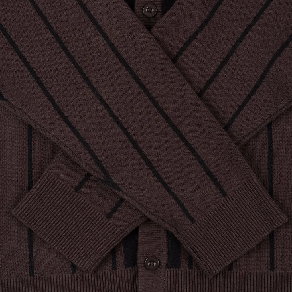 BASEBALL KNIT CARDIGAN - DARK BROWN sold by Lapstone & Hammer product image thumbnail 5