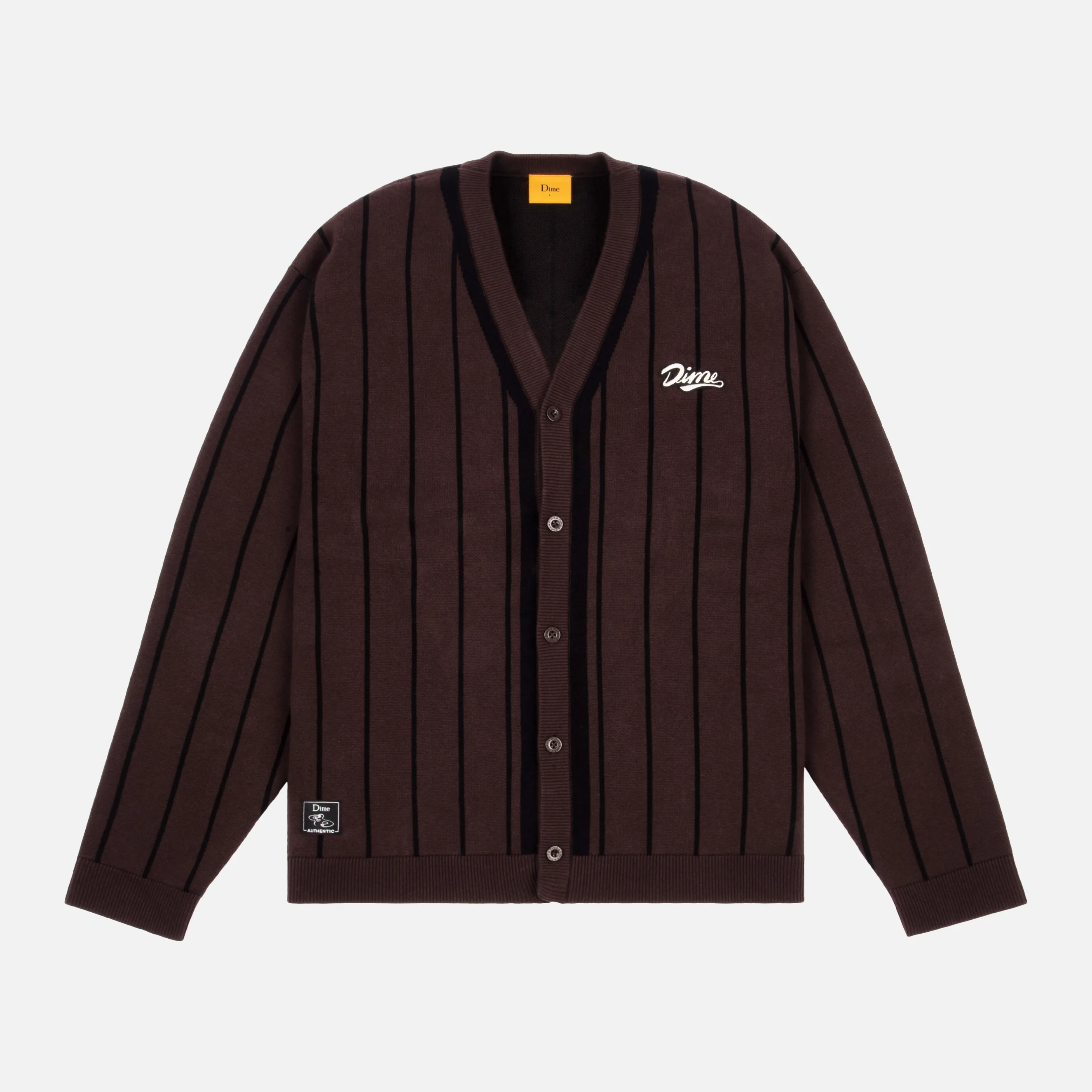 BASEBALL KNIT CARDIGAN - DARK BROWN sold by Lapstone & Hammer