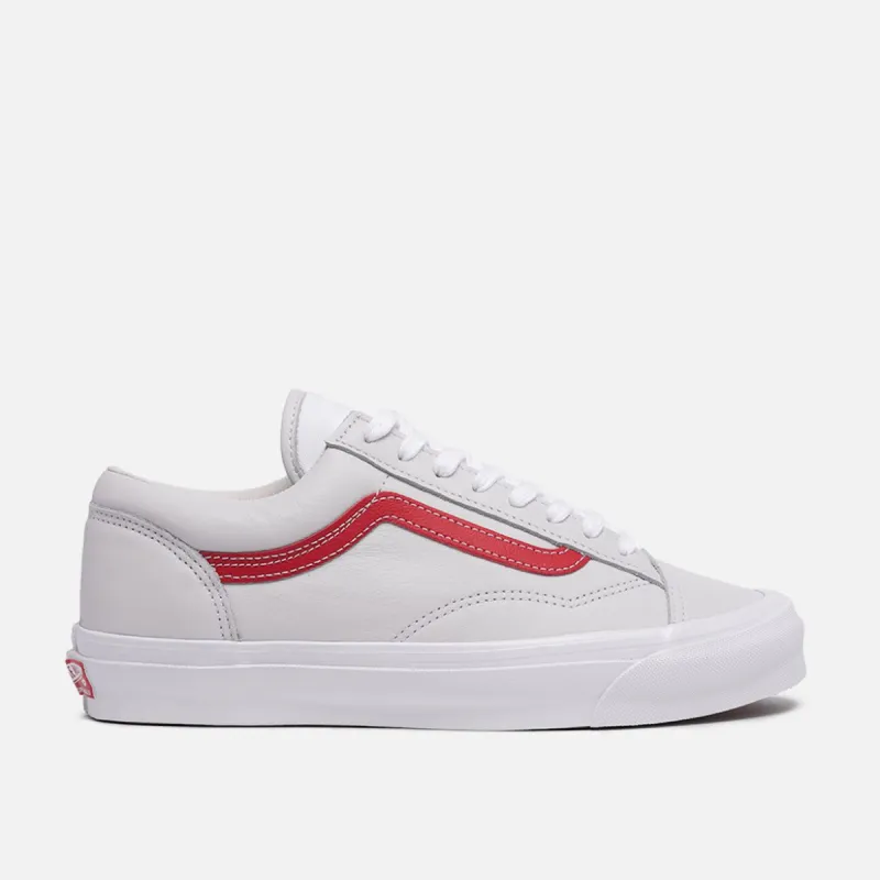 VANS VAULT OG STYLE 36 LX LEATHER - RED / TRUE WHITE sold by Lapstone & Hammer