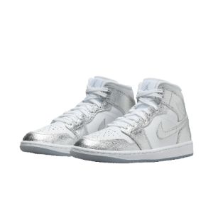 WMNS AIR JORDAN 1 MID SE "METALLIC SILVER" sold by Lapstone & Hammer