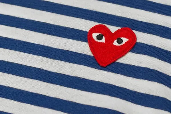 STRIPED HEART LOGO LS TEE - BLUE / WHITE sold by Lapstone & Hammer product image thumbnail 3