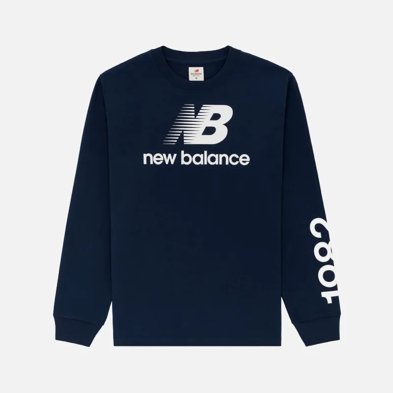 MADE IN USA HERITAGE GRAPHIC LS TEE - NATURAL INDIGO made by New Balance