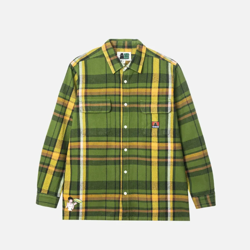 WORK FLANNEL SHIRT - GREEN sold by Lapstone & Hammer
