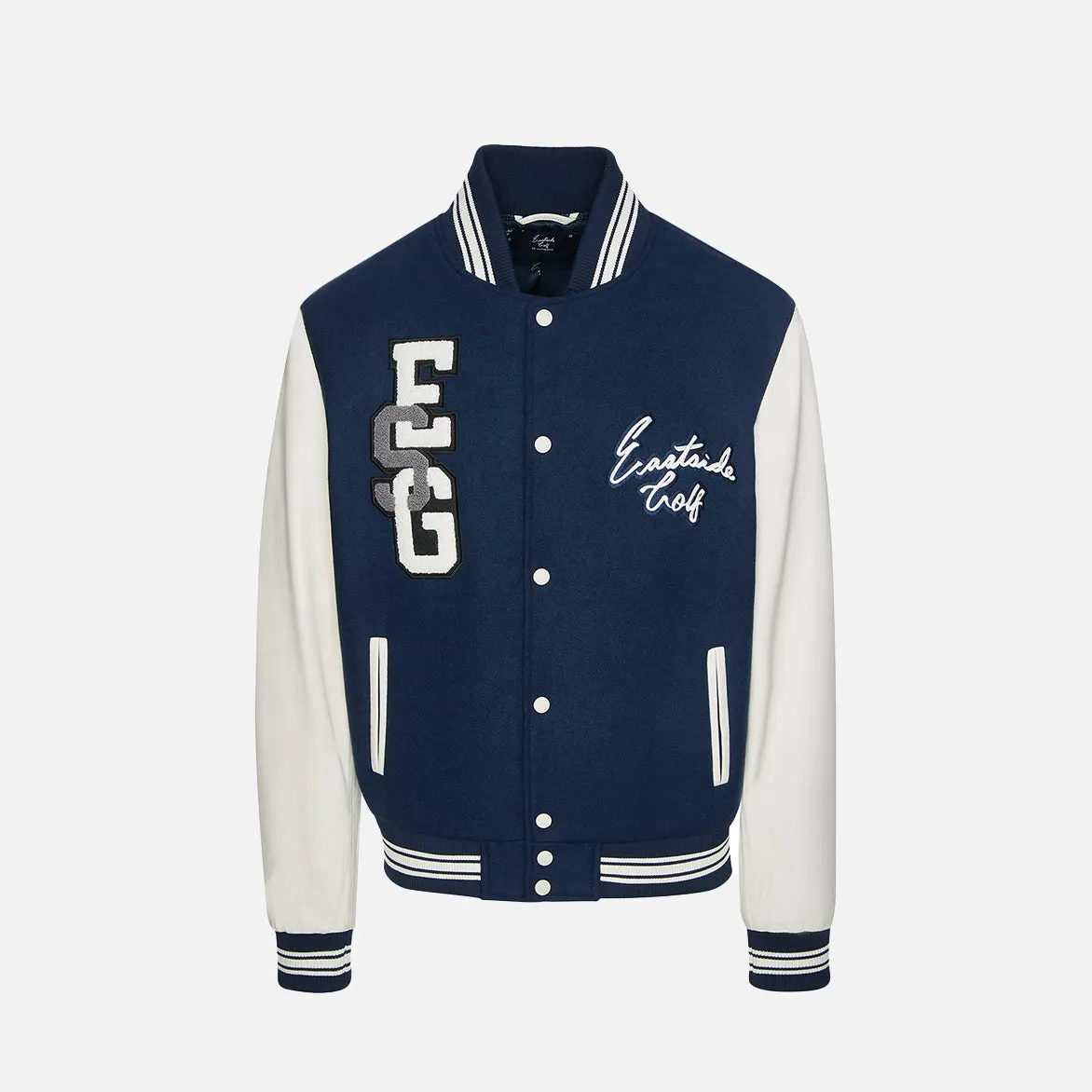 VARSITY JACKET - MIDNIGHT / WHITE sold by Lapstone & Hammer