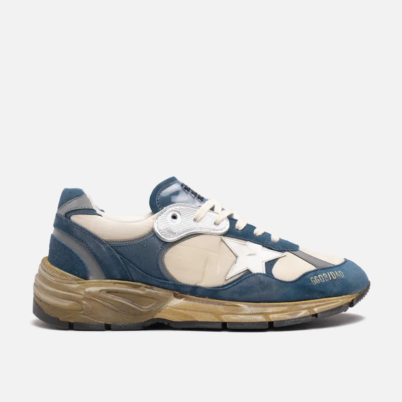 RUNNING DAD NYLON AND SUEDE - BEIGE / BLUE / WHITE / SILVER sold by Lapstone & Hammer