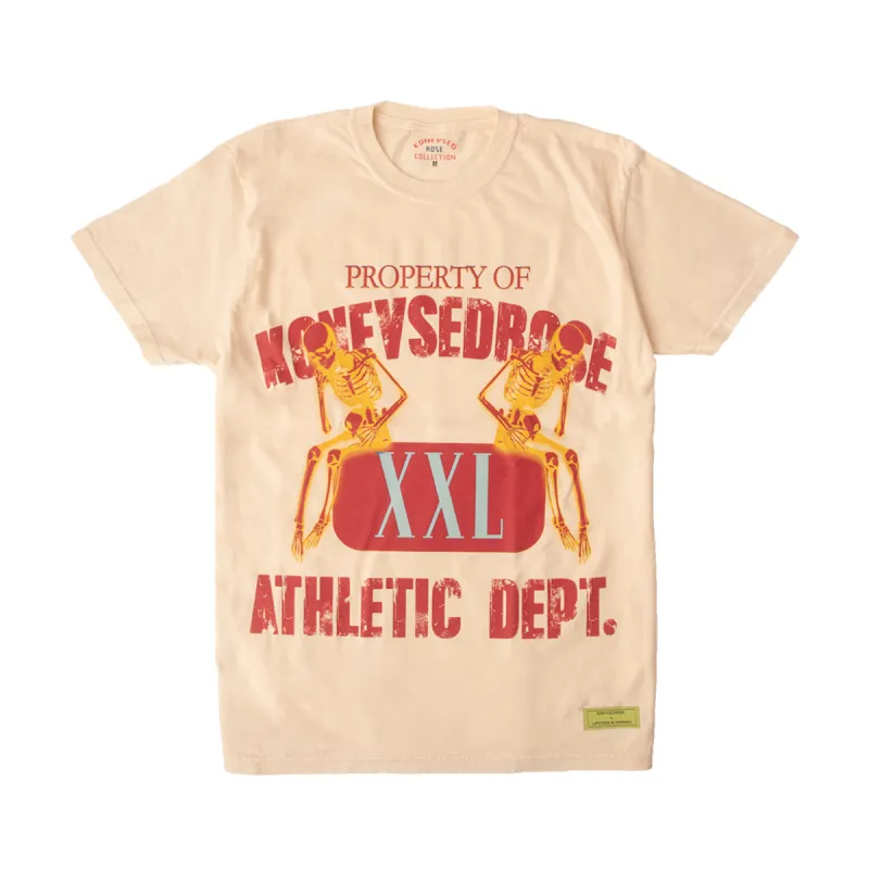 KONFVSEDROSE FOR LAPSTONE "ATHLETIC DEPT" TEE - IVORY sold by Lapstone & Hammer