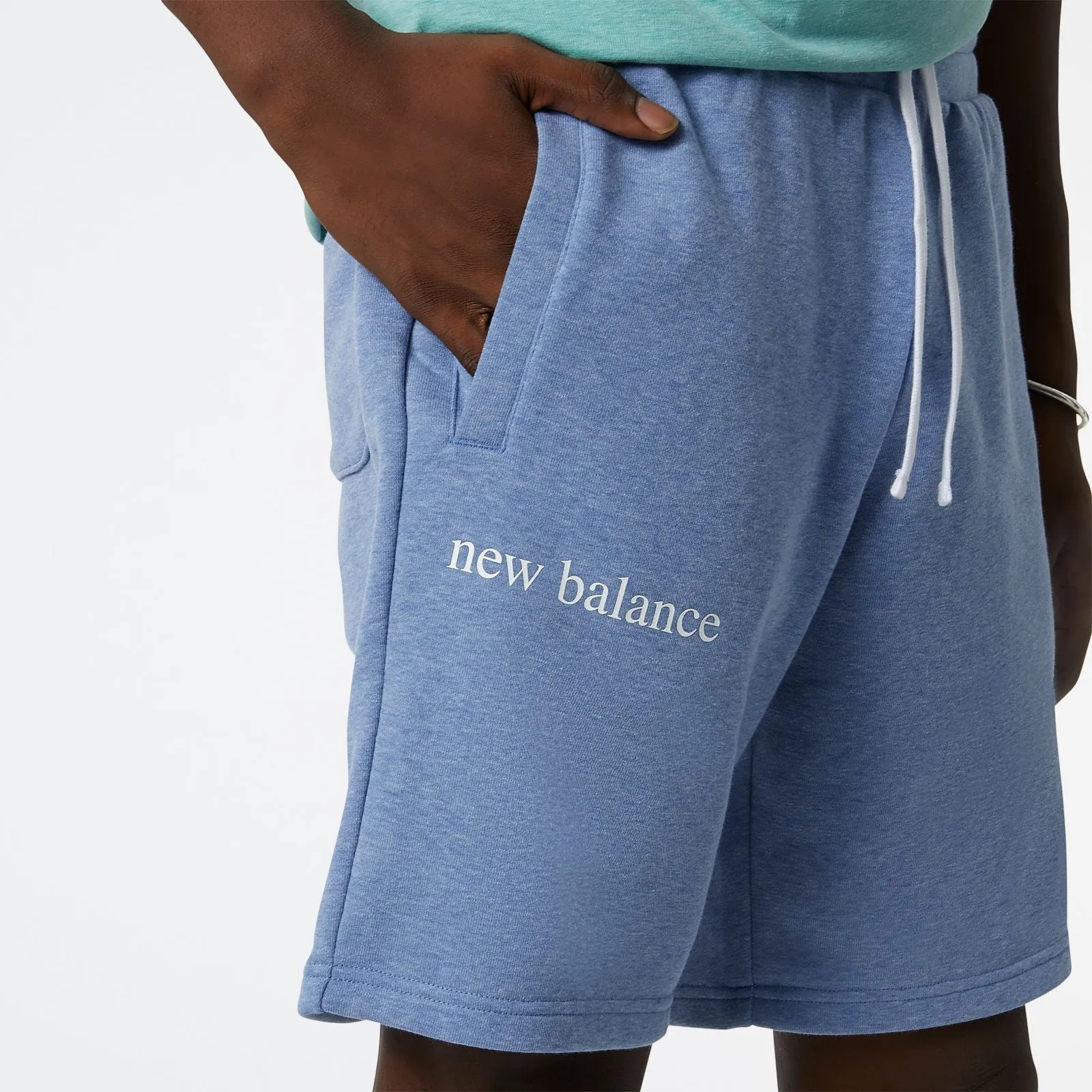 NB Essentials New Balance Fleece Short - Navy heather sold by Lapstone & Hammer product image thumbnail 4