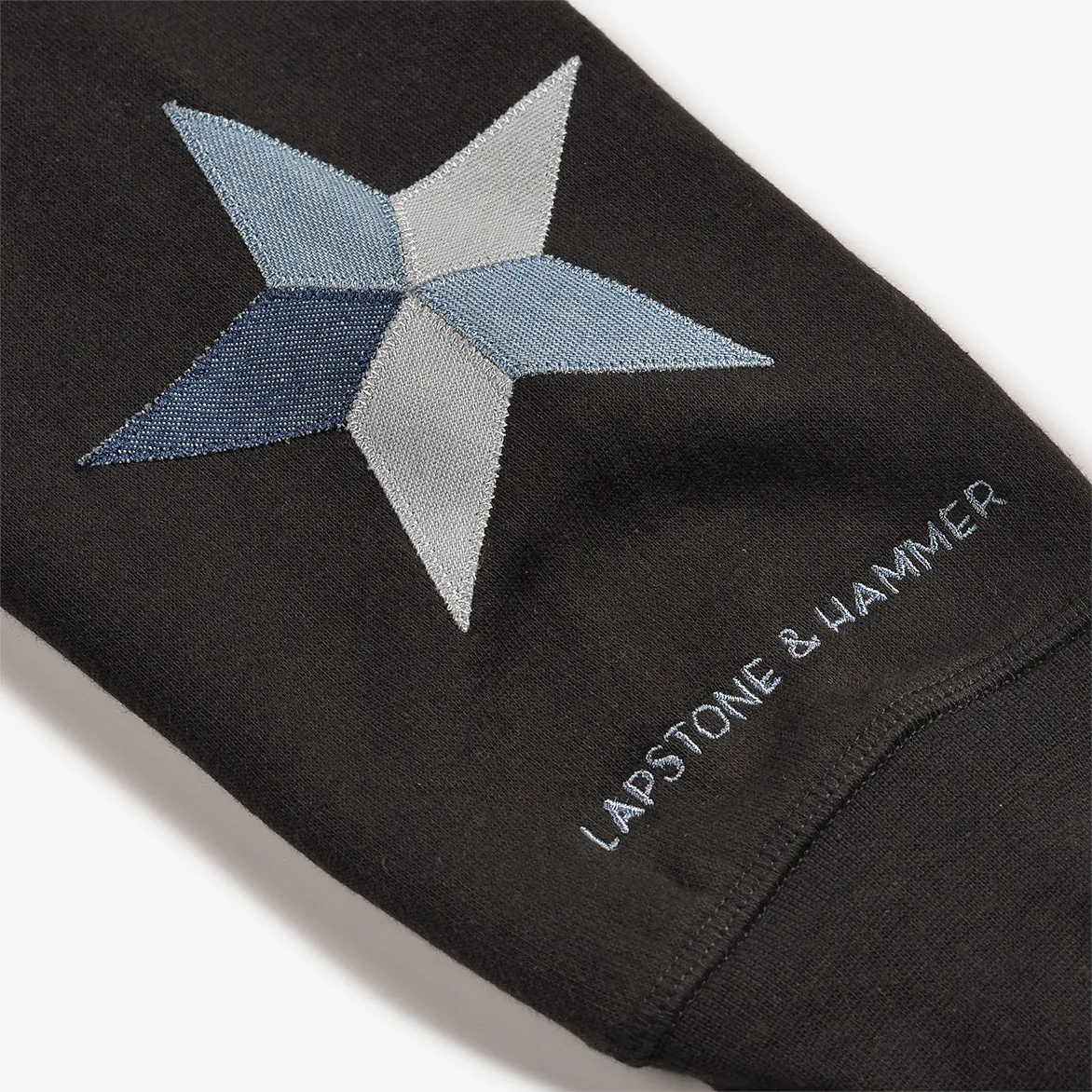 LAPSTONE X M&N DENIM PATCHWORK HOODIE - BLACK sold by Lapstone & Hammer product image thumbnail 5