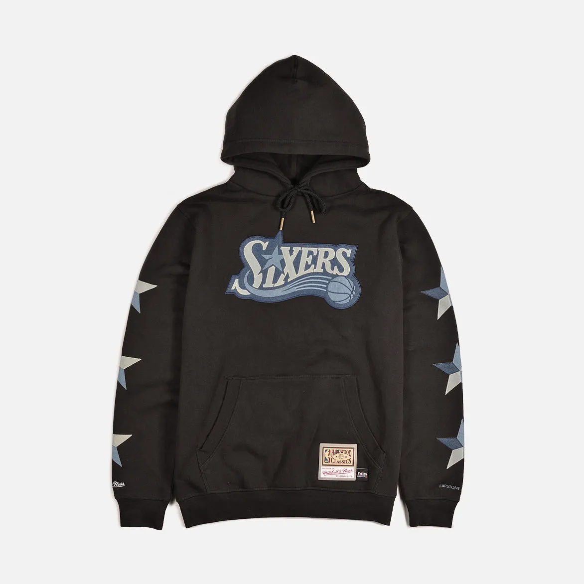 LAPSTONE X M&N DENIM PATCHWORK HOODIE - BLACK sold by Lapstone & Hammer