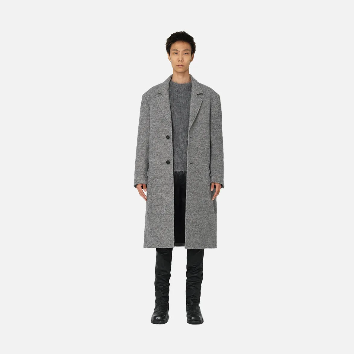 WOOL OVERCOAT - GREY sold by Lapstone & Hammer product image thumbnail 2