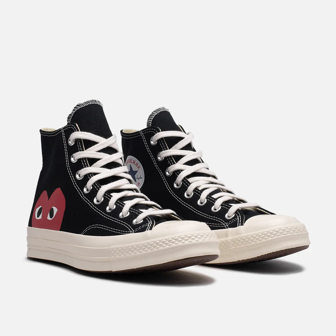 CDG PLAY X CONVERSE CHUCK TAYLOR ALL STAR '70 HI - BLACK sold by Lapstone & Hammer product image thumbnail 2