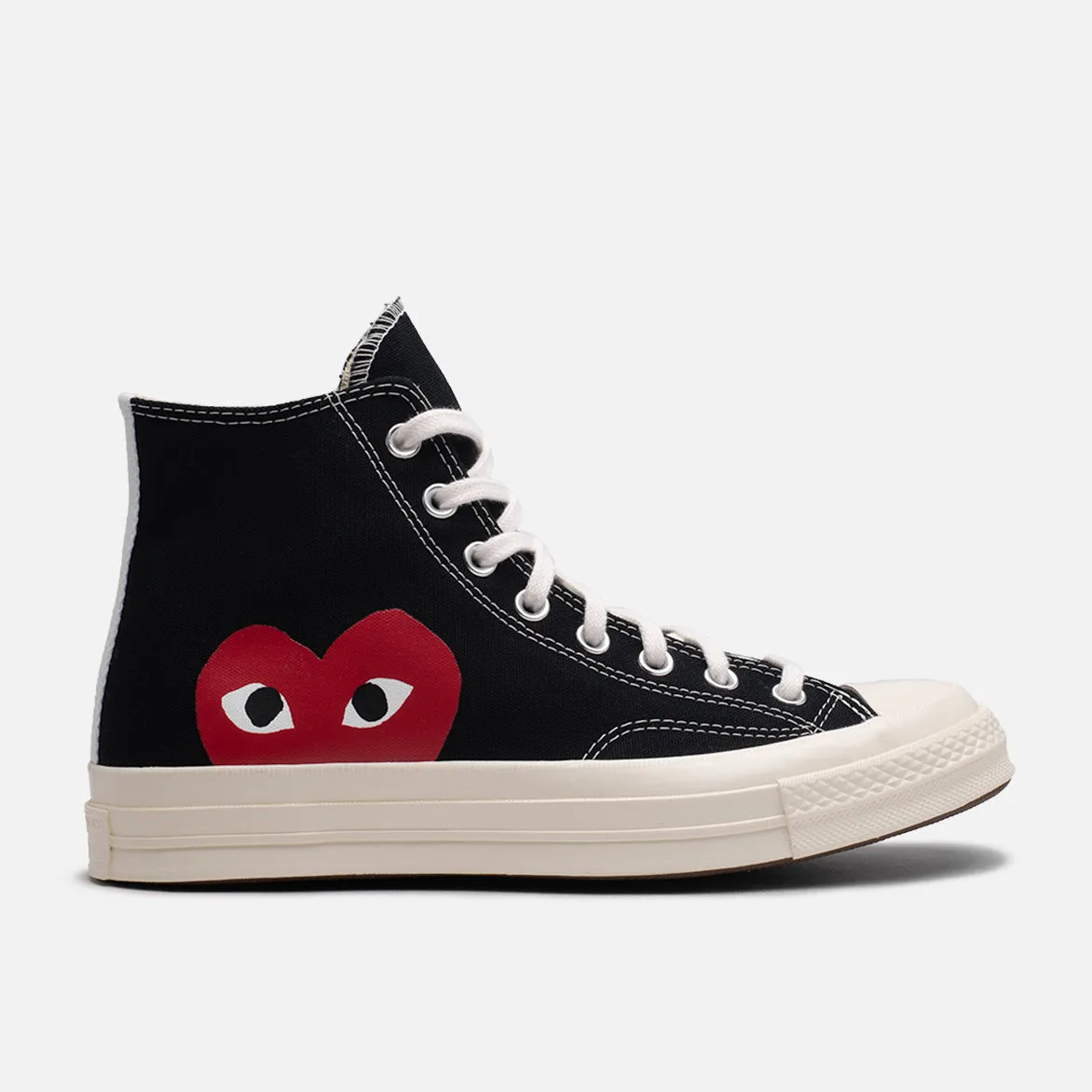 CDG PLAY X CONVERSE CHUCK TAYLOR ALL STAR '70 HI - BLACK sold by Lapstone & Hammer