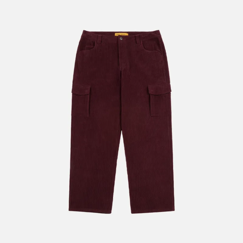 RELAXED CARGO CORD PANTS - BURGUNDY sold by Lapstone & Hammer