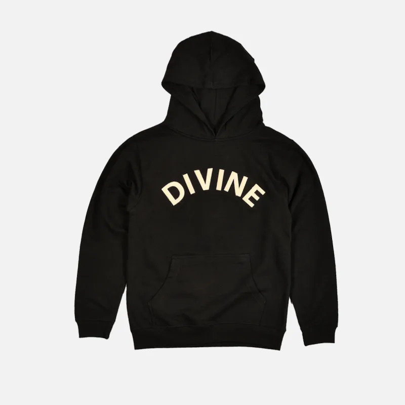 DIVINE YOUTH HOODIE - BLACK sold by Lapstone & Hammer