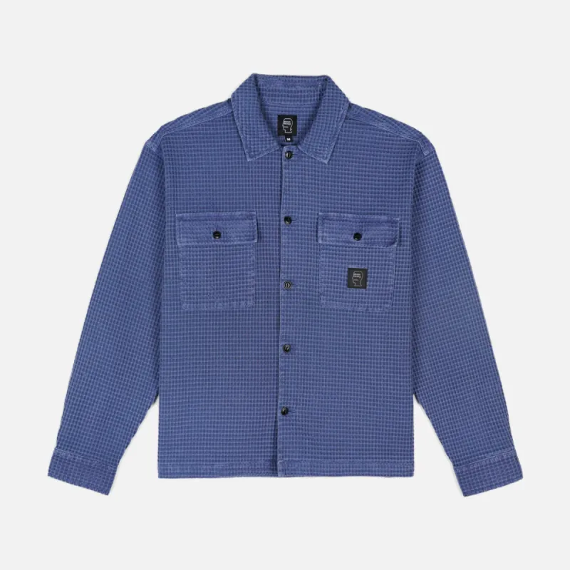 WAFFLE BUTTON FRONT SHIRT - BLUEBERRY sold by Lapstone & Hammer