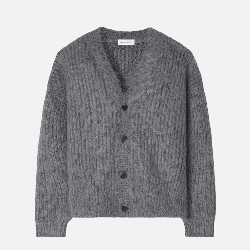 WOOL MOHAIR CARDIGAN - CHARCOAL sold by Lapstone & Hammer