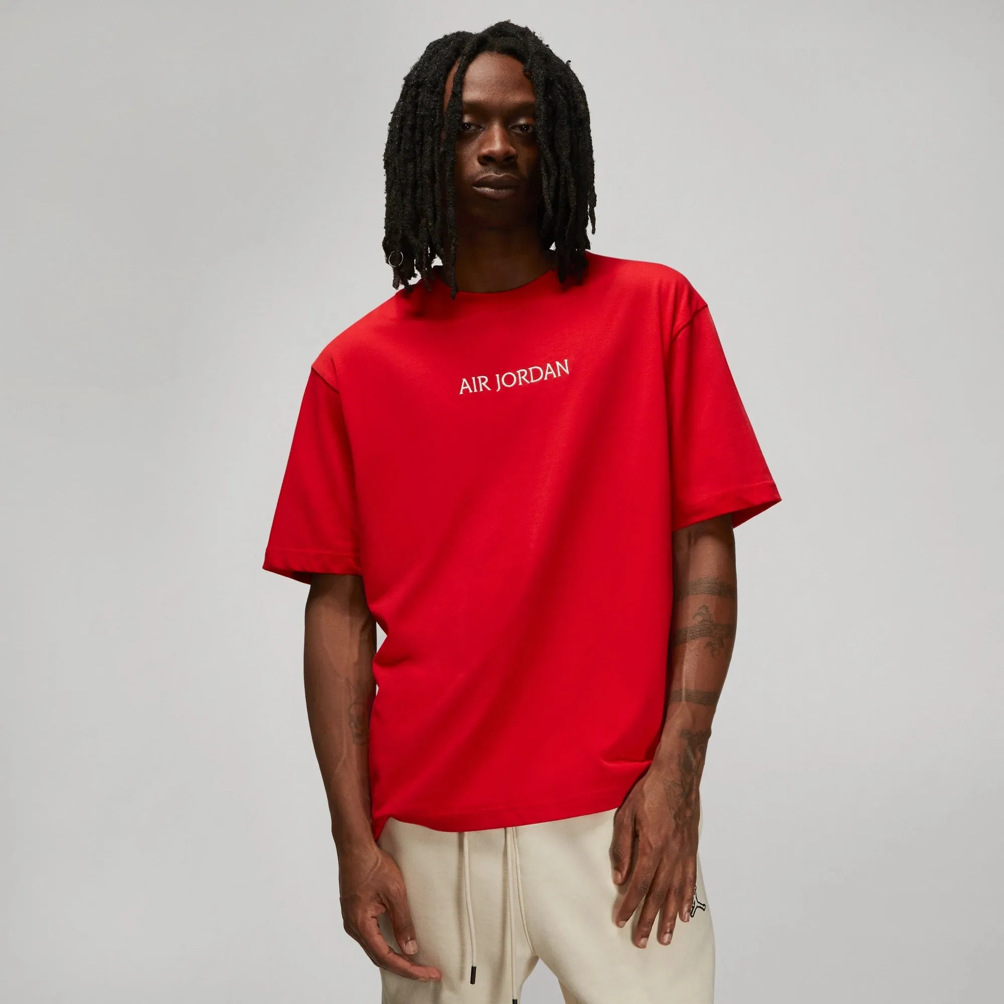 AIR JORDAN WORDMARK SS TEE - FIRE RED sold by Lapstone & Hammer