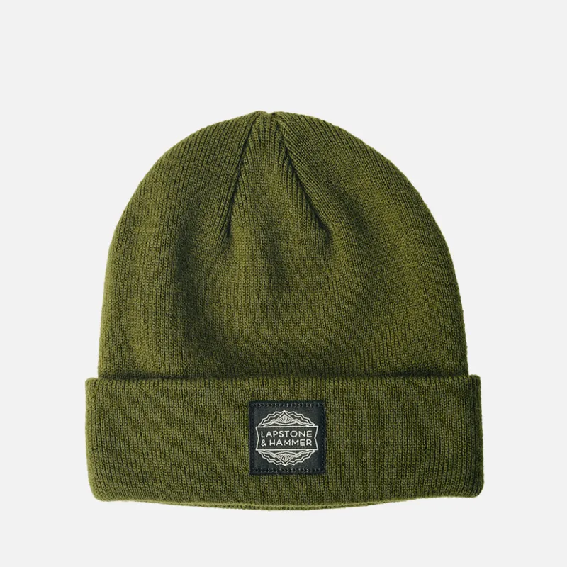 LAPSTONE KNIT BEANIE - OLIVE sold by Lapstone & Hammer