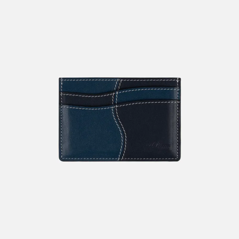 WAVE LEATHER CARDHOLDER -NAVY sold by Lapstone & Hammer