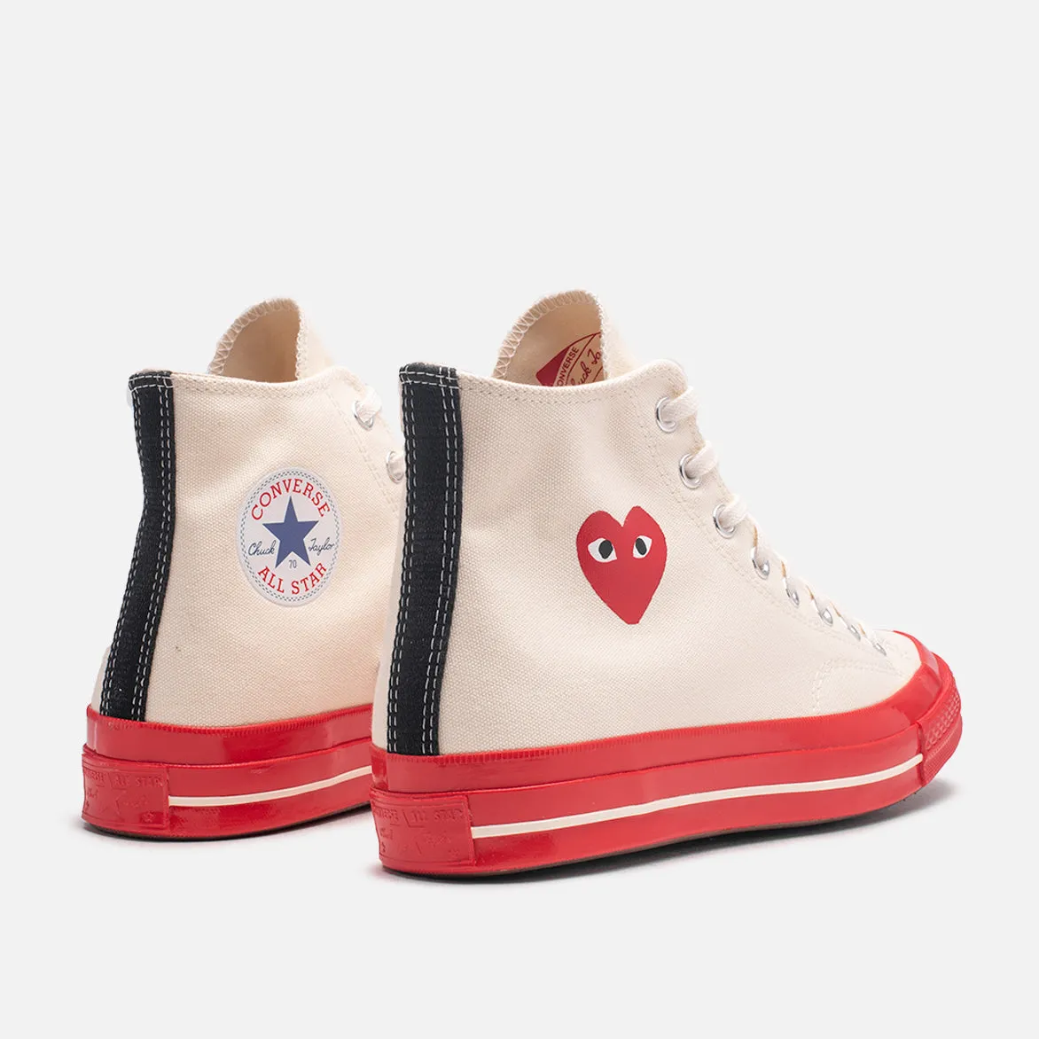 CDG PLAY X CONVERSE CHUCK 70 HIGH - PRISTINE / RED sold by Lapstone & Hammer product image thumbnail 3