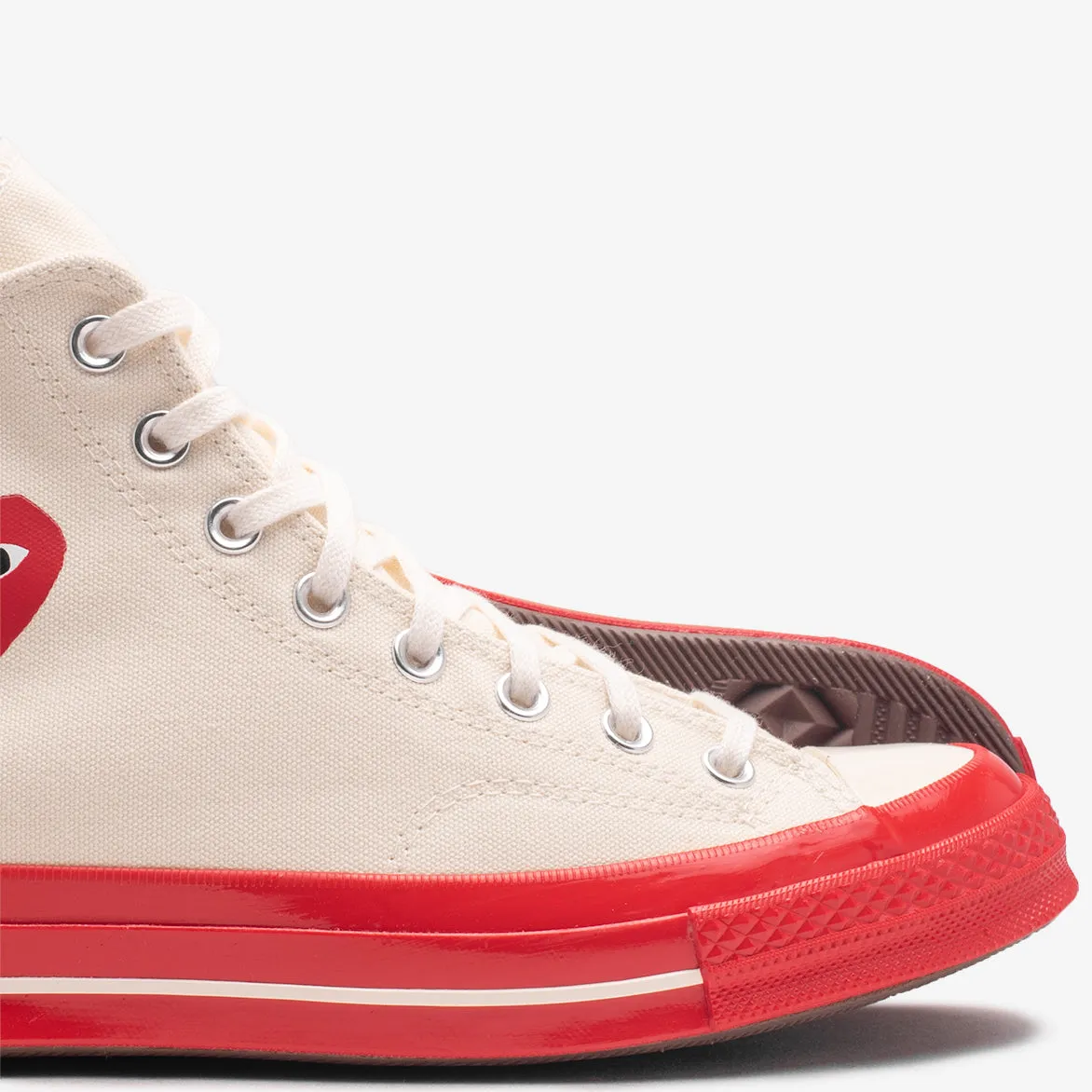 CDG PLAY X CONVERSE CHUCK 70 HIGH - PRISTINE / RED sold by Lapstone & Hammer product image thumbnail 4