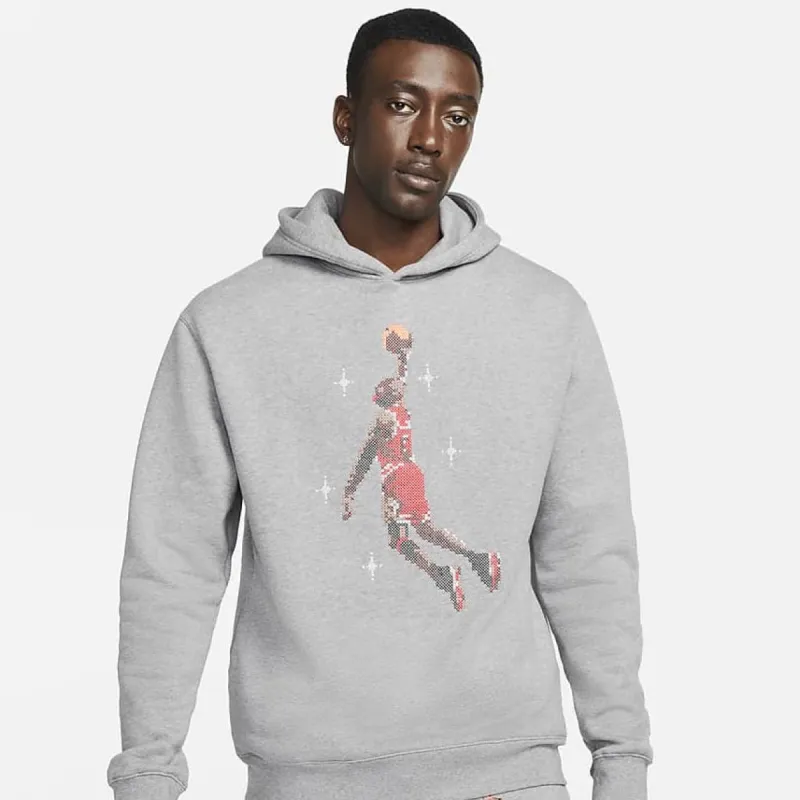 JORDAN ESSENTIALS FLEECE HOODIE - CARBON HEATHER sold by Lapstone & Hammer