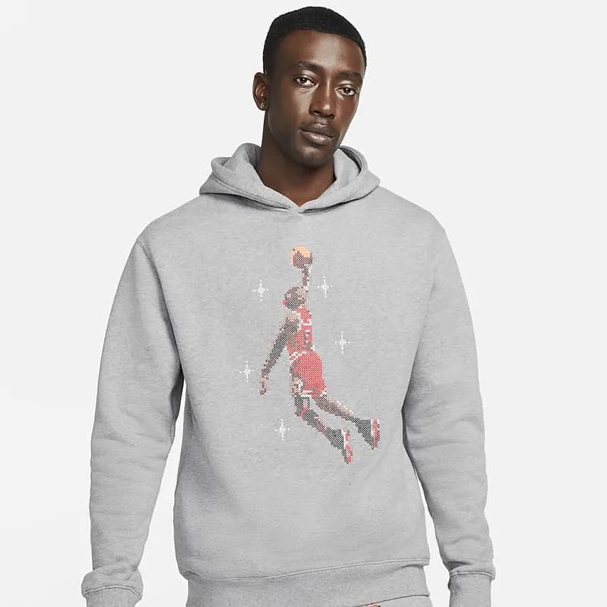 JORDAN ESSENTIALS FLEECE HOODIE - CARBON HEATHER sold by Lapstone & Hammer