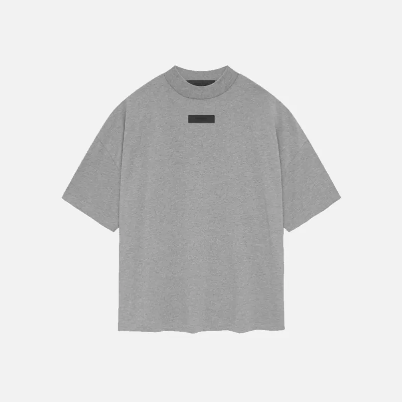 ESSENTIALS CREWNECK T-SHIRT - DARK HEATHER OATMEAL sold by Lapstone & Hammer
